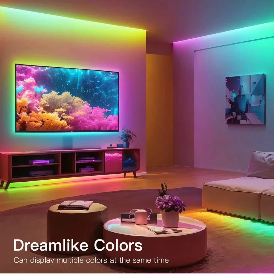 RGBIC Neon LED Strip 5V USB Bluetooth APP Control Music Sync Flexible Rope Light for Gaming Room Party Holiday Decoration