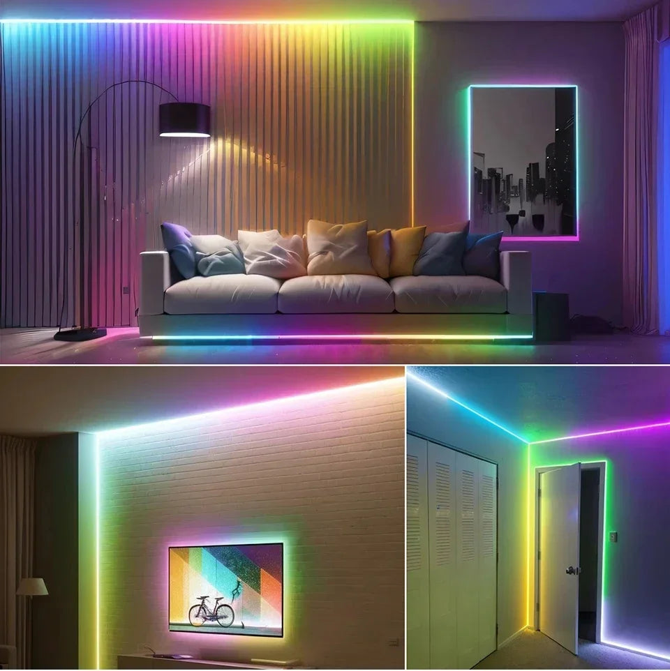RGBIC Neon LED Strip 5V USB Bluetooth APP Control Music Sync Flexible Rope Light for Gaming Room Party Holiday Decoration